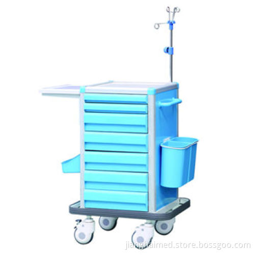 Crash cart, CE/ISO 9001 and 13485 certified, made of ABS plastic